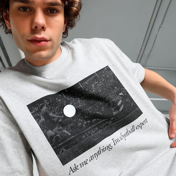 GRAPHICS "Football Expert" Men's Relaxed Fit Tee, Light Gray Heather, extralarge-IND
